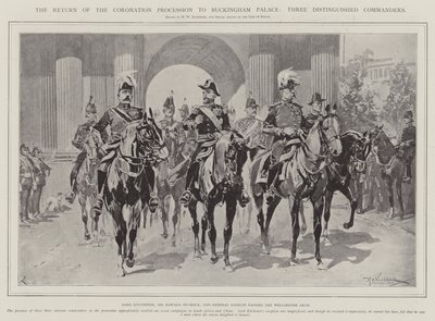 Le Retour du Cortège de Couronnement au Palais de Buckingham, Trois Commandants Distingués - Hermanus Willem Koekkoek